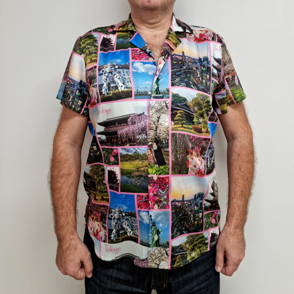 Men's Hawaiian shirt with photos from Tokyo, Japan